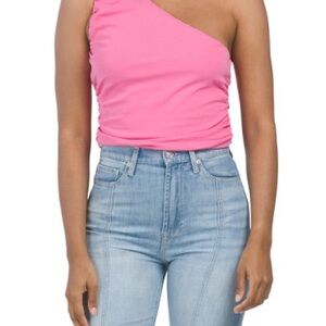 One-Shoulder Pink Top